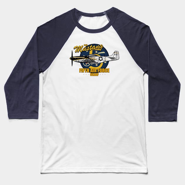 P-51 Mustang Baseball T-Shirt by Firemission45